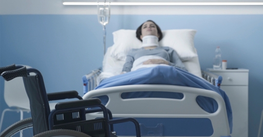 A horribly injured person