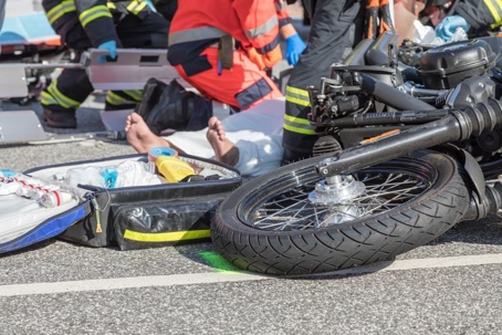 motorcycle accident with ambulance