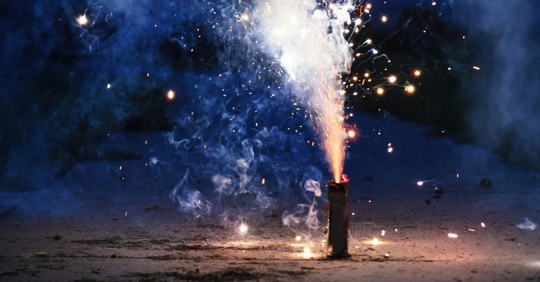 A lit firecracker
